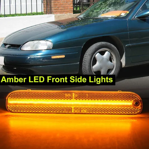 Vista 6 de Luces LED de marcador lateral para Chevy Lumina y Monte Carlo 1995-2001 con lente transparente, marcadores de guardabarros izquierdo y derecho