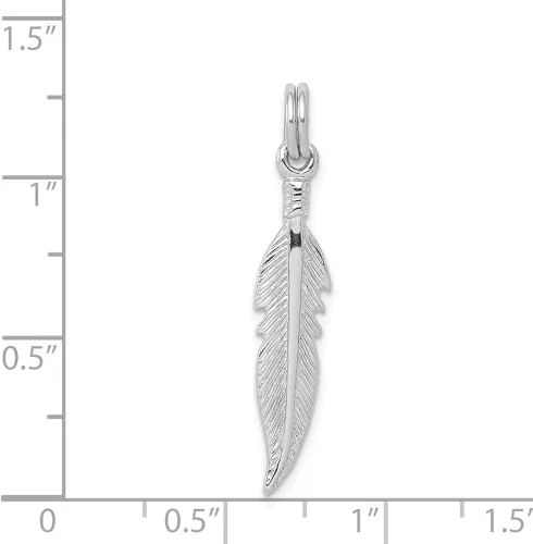 Vista 3 de Colgante de plata de ley 925 para hombre con diseño de plumas 0394in