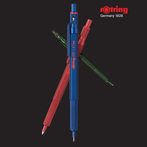 Vista 4 de Rotring 600 Bolígrafo de punta mediana, tinta negra, barril negro, recargable