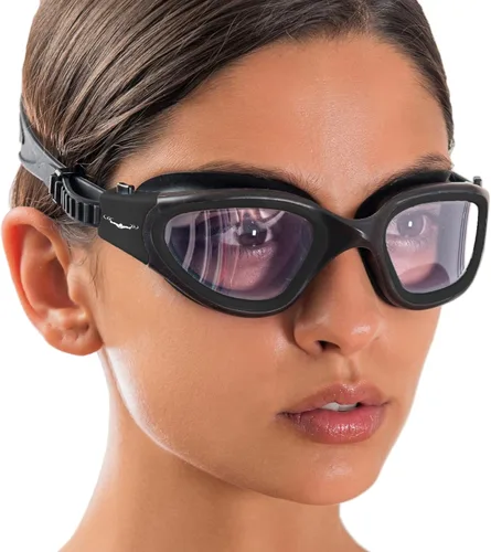 Vista 12 de AqtivAqua DX - Gafas de natación con visión amplia para adultos, hombres y mujeres, antiempañamiento y sin fugas