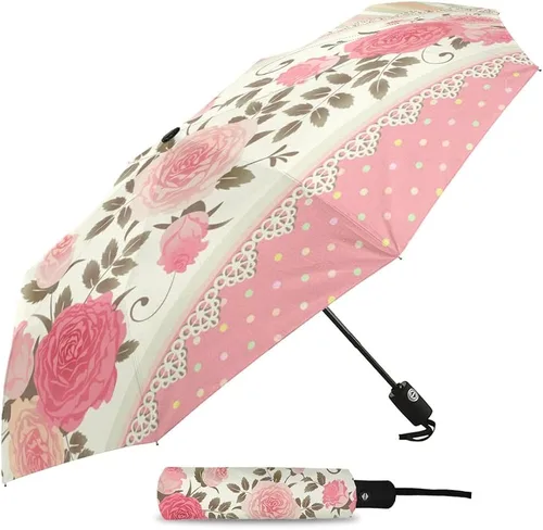 Vista 2 de DHDM Sunshade Parasol Umbrella Fully-automatic Eight Strands Foldable Rain Umbrella for Women
