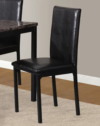 Vista 2 de Roundhill Furniture Noyes - Silla de comedor de piel sintética con marco de metal, juego de 4, color negro