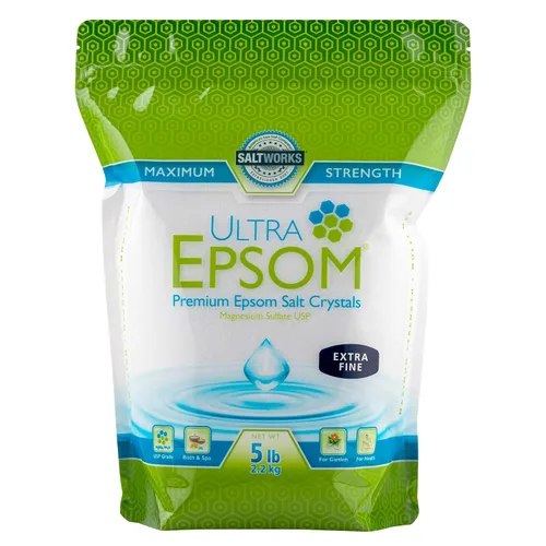 Vista 11 de SaltWorks Ultra Epsom - Sal de baño premium, grano medio, bolsa de 2 libras