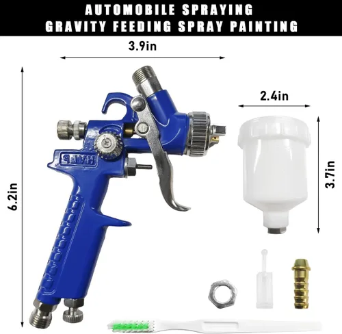 Vista 2 de povtii Pistola pulverizadora HVLP con boquilla de 1.0mm, pistola de aire para pintura de detalles de coches con taza de 125cc, pistola pulverizadora