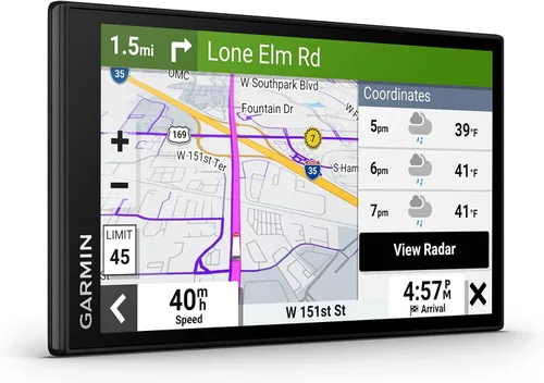 Vista 2 de Garmin dzl OTR610, navegador GPS grande, fácil de leer de 6 ', enrutamiento personalizado de camiones, imágenes satelitales Birdseye de alta