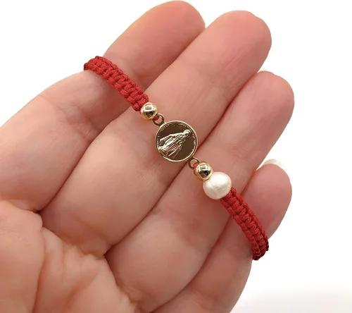 Vista 5 de Virgin Mary Medal Red String Bracelet for Women