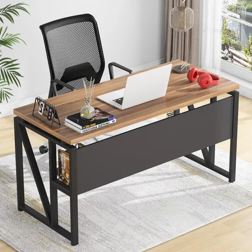 Vista 6 de Tribesigns Escritorio en forma de L de 55 pulgadas con cajón, escritorio ejecutivo para computadora y archivador lateral, 2 piezas de muebles
