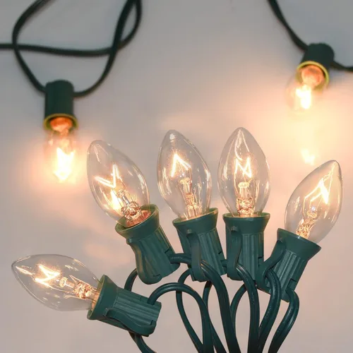 Vista 10 de C7 Luces de Navidad para Exteriores 25 Pies Luces de Cadena LED de Navidad con 27 Bombillas LED Multicolor (2 de Repuesto), Luces de Cadena