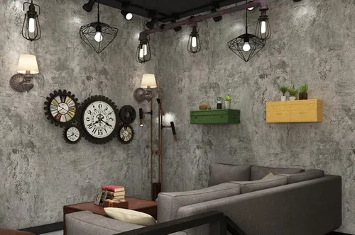 Vista 5 de BURGELIY Papel pintado de hormigón para pared, papel de contacto de cemento, papel tapiz de pared de 16 x 118 pulgadas, vinilo autoadhesivo mate Gris