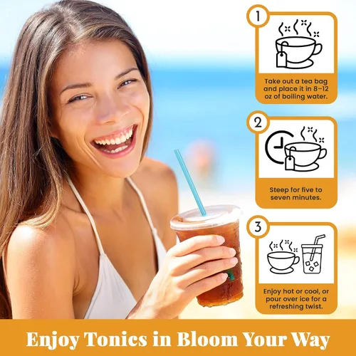 Vista 8 de ANATOPEAK Marine Collagen Beauty Tea - Biotina, ácido hialurónico, aloe vera, té verde orgánico, bebida de colágeno natural para el cabello, la piel