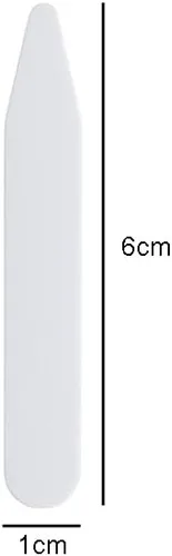 Vista 2 de 200 piezas de collar de plástico para cuello de huesos y refuerzos de cuello para camisas de hombre (blanco, 0.4 x 2.4 in)