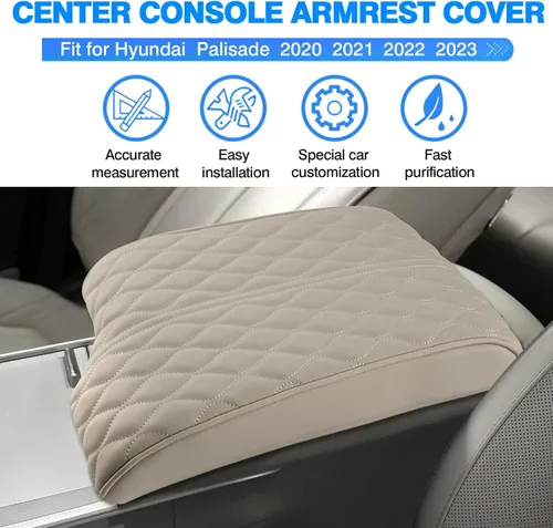 Vista 2 de Autorder Funda para Consola Central para Hyundai Palisade 2020-2025 Accesorios Funda para Reposabrazos Espuma con Memoria Cojín de Soporte