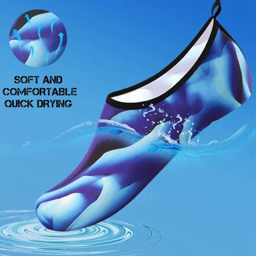 Vista 5 de VELO Water Shoes Men Women - Aqua Socks Slip-on for Outdoor Beach Swimming Barefoot Quick-Dry Shoes Yoga