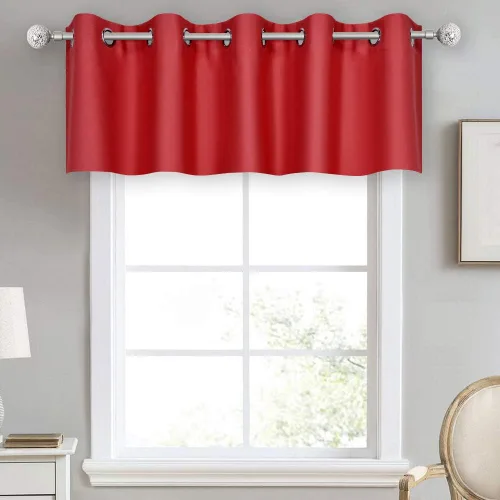 Vista 46 de DECOVSUN Cenefa de cortina opaca amarilla brillante para ventanas de cocina, cenefa opaca con ojales para dormitorio, cenefa corta y recta para sala