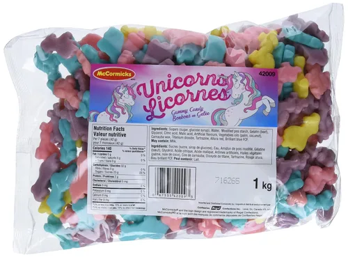 Vista 5 de McCormicks, Caramelos gomosos de unicornios, tamaño a granel, 2.2 lbs/35.3 onzas., bolsa, (importado de Canadá)