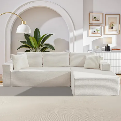 Vista 20 de Sofá seccional modular de 110", sofá seccional Cloud con asiento profundo, sofás tapizados sin huesos para sala de estar, sofá modular moderno