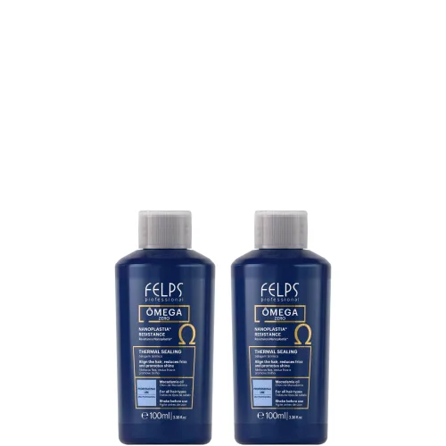 Vista 7 de Felps Professional Omega Zero Resistance Tratamiento de nanoplastia, alisado de cabello sin formaldehído, con aceite de macadamia, 3.38 onzas Azul