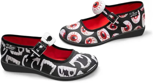 Vista 2 de Hot Chocolate Design Chocolaticas Funky de Lona Zapatos Bajos Tipo Mary Jane para Mujer