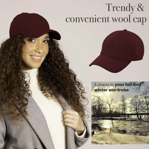 Vista 3 de San Diego Hat Company Gorro de béisbol de lana para mujer con espalda ajustable