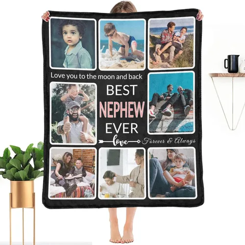 Vista 9 de Regalos para Tías Manta Personalizada con Foto, Haz una Manta Personalizada para Tías con Imagen Recuerdos Personalizados Souvenir Manta de Las