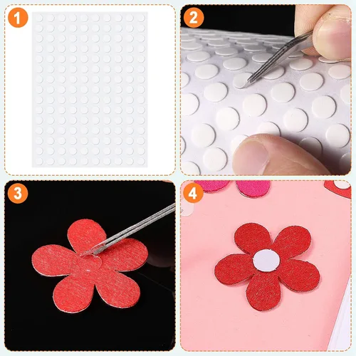 Vista 3 de Zonon Adhesivos de doble cara con puntos de pegamento transparente, pegamento para globos, redondo, sin rastros, adhesivo fuerte, impermeable