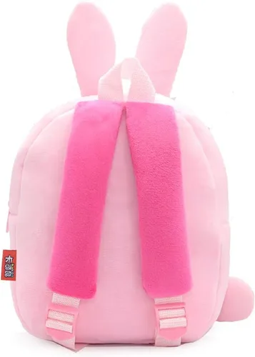 Vista 4 de Ladyzone Mochila para niños pequeños, mochila de animales del zoológico, bonita bolsa de felpa de dibujos animados de 10 pulgadas, bolsa de libro