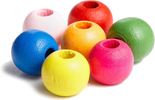 Vista 8 de 600 cuentas de madera cuadradas multicolor a granel de 0.394 in cuentas de madera cuadradas con agujero grande de 0.118 in