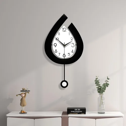 Vista 8 de Reloj de pared decorativo para sala de estar, relojes modernos grandes y silenciosos Pendulum Battery Operated for Bedroom Office Kitchen Home