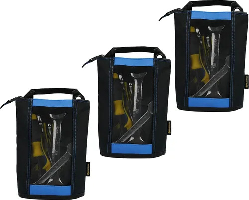 Vista 38 de Bolsa de herramientas de lona con cremallera MELOTOUGH, bolsa de herramientas con cierre, bolsa de malla resistente con ventana, ojales para colgar