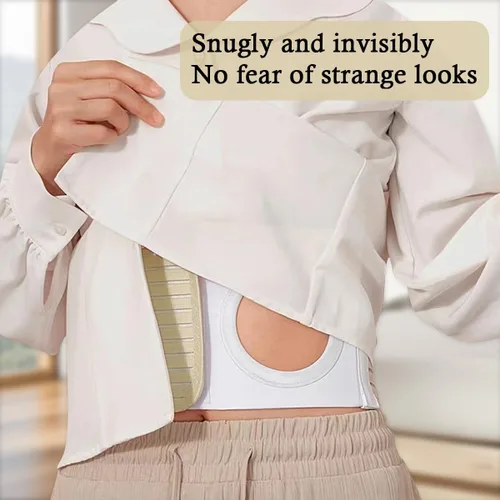 Vista 7 de Cinturón de ostomía para hernia y ostomía, cinturón de soporte abdominal para hombres y mujeres (mediano)