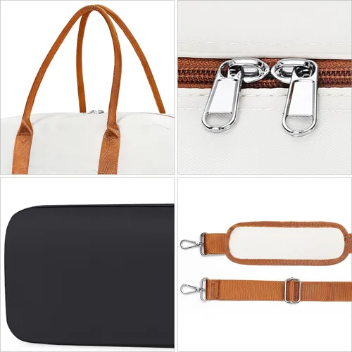 Vista 176 de IBFUN Bolsas de fin de semana para mujer, bolsa grande de lona para viaje, bolsa de viaje con compartimento para zapatos, 21 pulgadas, juego de 3