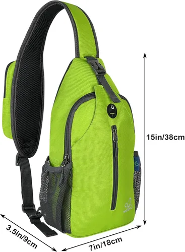 Vista 50 de Waterfly - Mochila cruzada tipo bandolera para viajes y caminatas, bolsa de pecho, Gris, talla única