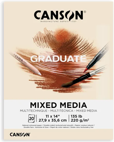 Vista 14 de Canson Graduate - Bloc de medios mixtos en tono gris, plegable, 5.5 x 8.5 pulgadas, 20 hojas Papel de artista para adultos y estudiantes