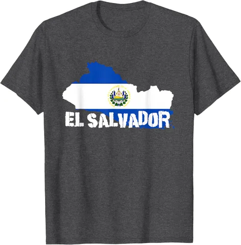 Vista 33 de Camiseta con la bandera de El Salvador, mapa de El Salvador, camiseta de Salvador para mujer, Negro