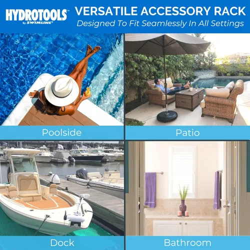 Vista 8 de HydroTools de Swimline perchero para toallas para el costado de la alberca