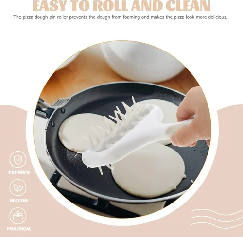 Vista 5 de SHERCHPRY Pizza Punch Pizza Roller Spikes Pan Hole Punch Pizza Docker Masa de pizza Galletas caseras Pasta de pizza Ruedas de aguja Roller Docker