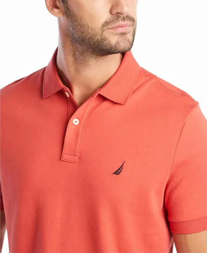 Vista 4 de Nautica Polo de manga corta sólido entrelazado para hombre