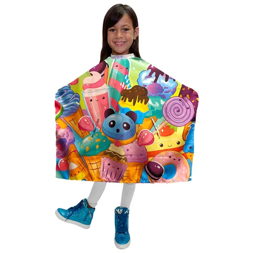 Vista 9 de Betty Dain Little Friends - Capa de corte de pelo para niños, 30 pulgadas de ancho x 36 pulgadas de largo, perfecta para niños y niñas, 100%