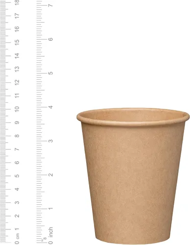 Vista 2 de GUSTO [10 onzas – 100 vasos de papel kraft desechables, tazas de café caliente marrón sin blanquear – tazas ecológicas (paquete anteriormente cómodo)