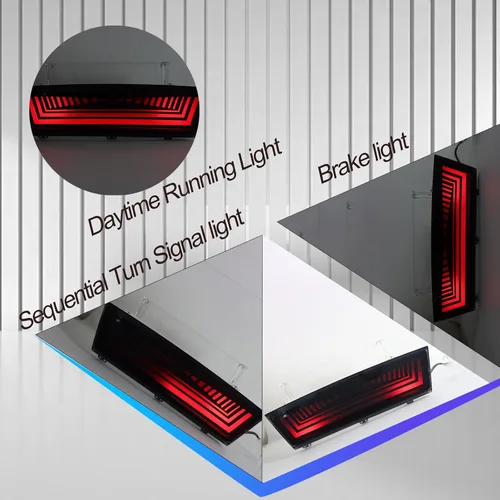 Vista 2 de Luces traseras LED de 3ª freno, luces traseras centrales piloto compatibles con Tesla Modelo Y 2020 2021 2022 intermitentes de remolque de repuesto