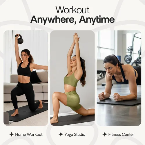 Vista 5 de Esterilla de yoga plegable, Esterilla de yoga plegable TPE, Esterilla de ejercicio plegable para yoga, pilates, entrenamientos en el suelo, diseño