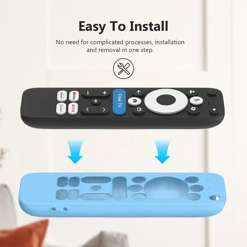 Vista 6 de Funda para Onn Google TV 4K Pro Remote Control 2025, funda de protección completa con cordón, funda de silicona suave para control remoto Onn Google