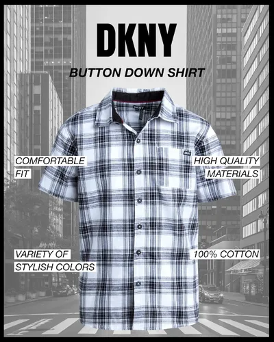 Vista 2 de DKNY Camisa de niño - Camisa de manga corta con botones (talla 4-20)