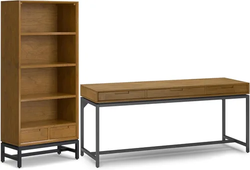 Vista 13 de SIMPLIHOME Escritorio de madera maciza Banting de 72 pulgadas de ancho en Distressed Grey