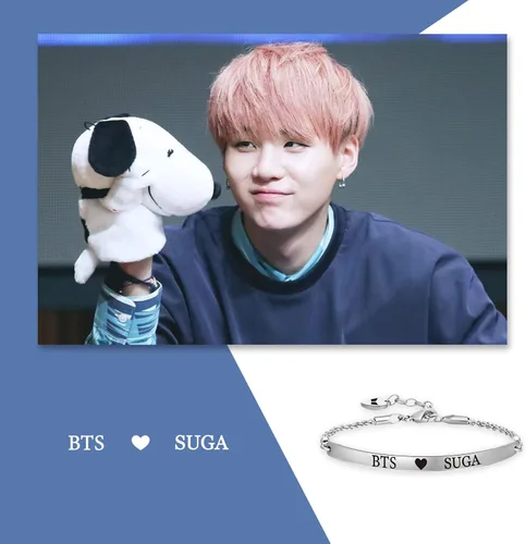 Vista 5 de Eigso KPOP Bangtan Boys Bracelet Love Yourself Chain Bracelet SUGA JIN JIMIN V JHOPE RM JK KPOP Army Fans Gifts KPOP Army Korean Group ARMY Gift