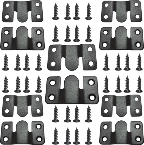 Vista 8 de 20 soportes negros de montaje empotrado de 1.73 x 0.75 pulgadas, hebilla para colgar fotos, gancho de fotos resistente, conector seccional Z clips
