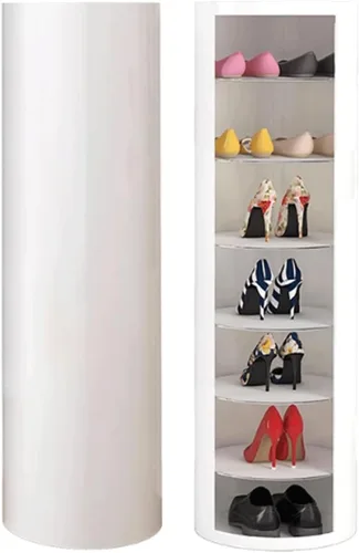 Vista 8 de Shelves Shoe Rack 360° Rotating 7 Tier Shoe Cabinet Round Shoe Rack Tower without Door for Entryway Hallway Space Saving Shoe Shelf