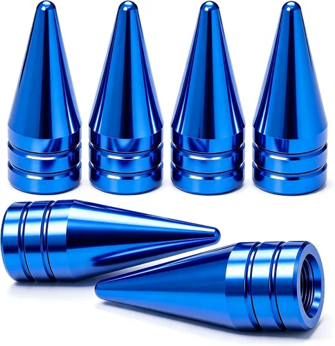 Vista 56 de 4 piezas de tapas de válvula de rueda con forma de punta, válvula de rueda de aleación de aluminio con punta, cubiertas universales de válvula