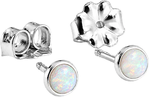Vista 17 de Aretes pequeños de plata de ley para cartílago, tragus, hélix, múltiples piercings hipoalergénicos, piedra natal para mujer, juego de bisel