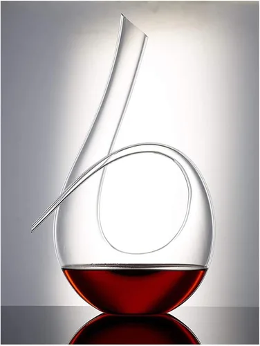 Vista 2 de Decantador de vino aireador – 100% soplado a mano sin plomo vidrio de cristal de vino tinto jarra de vino regalo para los amantes del vino